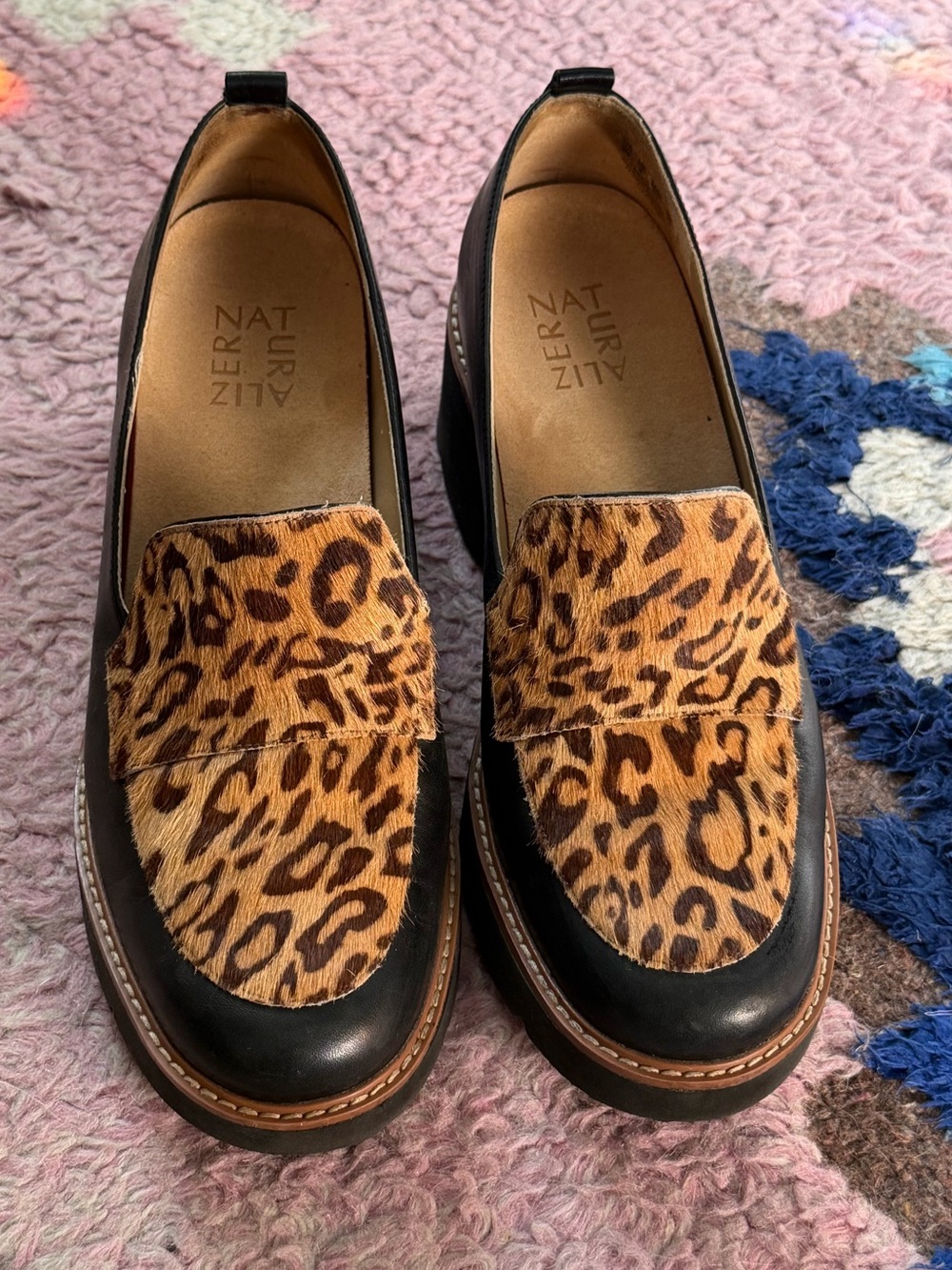 Naturalizer Women's Leopard Print Penny Loafers in Black and Brown